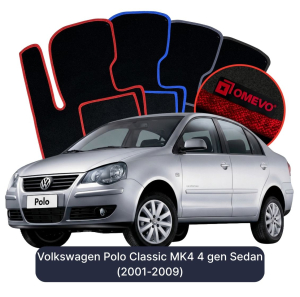 Velurové autokoberce OMEVO pro Volkswagen Polo Claasic MK4 4 gen Sedan (2001-2009)
