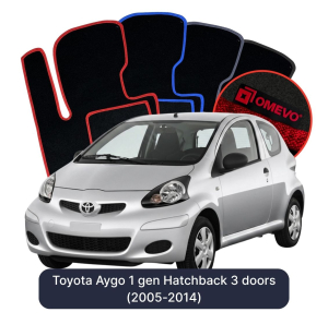 Velurové autokoberce OMEVO pro Toyota Aygo 1 gen Hatchback 3 dveře (2005-2014)