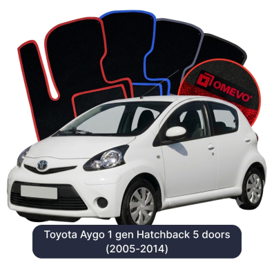 Velurové autokoberce OMEVO pro Toyota Aygo 1 gen Hatchback 5 dveří (2005-2014)