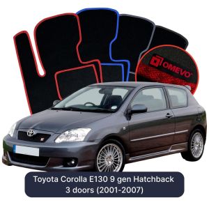 Velurové autokoberce OMEVO pro Toyota Corolla E130 9 gen Hatchback 3 dveře (2001-2007)