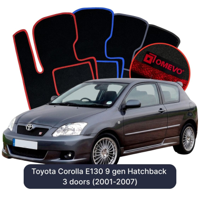 Velurové autokoberce OMEVO pro Toyota Corolla E130 9 gen Hatchback 3 dveře (2001-2007)