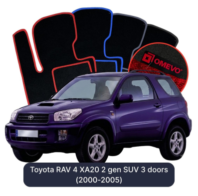 Velurové autokoberce OMEVO pro Toyota RAV 4 XA20 2 gen SUV 3 dveře (2000-2005)