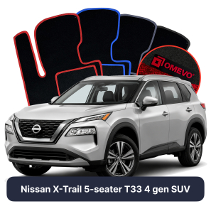 Velurové autokoberce OMEVO pro Nissan X-Trail 5 místný T33 4 gen SUV (2021-2025)