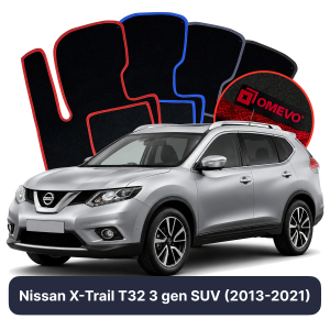 Velurové autokoberce OMEVO pro Nissan X-Trail T32 3 gen SUV (2013-2021)