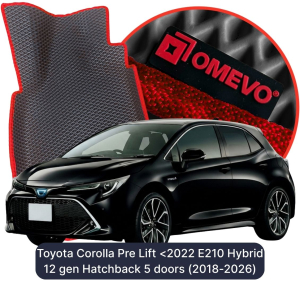 OMEVO 5D Pro Koberečky do Toyota Corolla Před Lift <2022 E210 Hybrid 12. gen Hatchback 5 dveří (2018-2026)