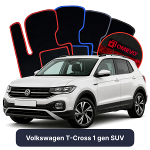 Velurové autokoberce OMEVO pro Volkswagen T-Cross 1 gen SUV (2018-2025)