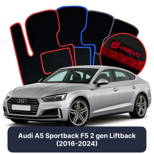 Velurové autokoberce OMEVO pro Audi A5 Sportback F5 2 gen Liftback (2016-2024)
