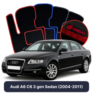 Velurové autokoberce OMEVO pro Audi A6 C6 3 gen Sedan (2004-2011)