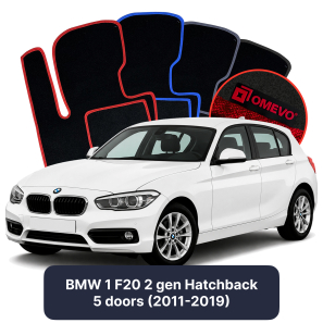 Velurové autokoberce OMEVO pro BMW 1 F20 2 gen Hatchback 5 dveří (2011-2019)