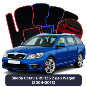 Velurové autokoberce OMEVO pro Škoda Octavia RS 1Z5 2 gen Kombi (2004-2013)