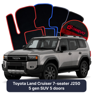 Velurové autokoberce OMEVO pro Toyota Land Cruiser 7 místný J250 5 gen SUV 5 dveří (2024-2025)