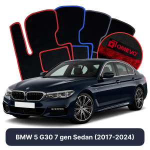 Velurové autokoberce OMEVO pro BMW 5 G30 7 gen Sedan (2017-2024)