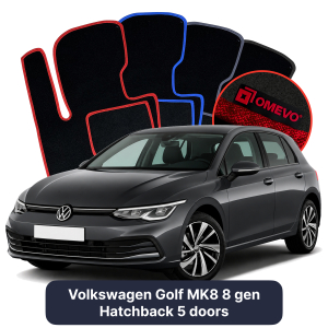 Velurové autokoberce OMEVO pro Volkswagen Golf MK8 8 gen Hatchback 5 dveří (2019-2025)
