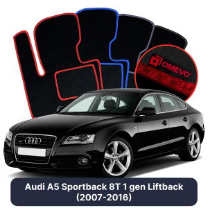 Velurové autokoberce OMEVO pro Audi A5 Sportback 8T 1 gen Liftback (2007-2016)