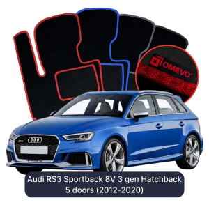 Velurové autokoberce OMEVO pro Audi RS3 Sportback 8V 3 gen Hatchback 5 dveří (2012-2020)