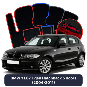 Velurové autokoberce OMEVO pro BMW 1 E87 1 gen Hatchback 5 dveří (2004-2011)