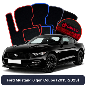 Velurové autokoberce OMEVO pro Ford Mustang 6 gen Kupé (2015-2023)