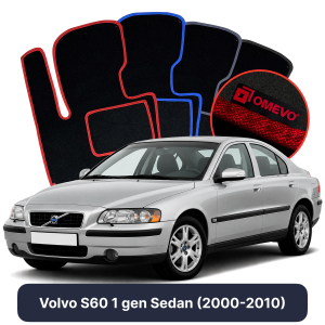 Velurové autokoberce OMEVO pro Volvo S60 1 gen Sedan (2000-2010)