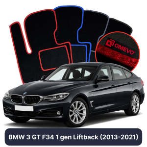 Velurové autokoberce OMEVO pro BMW 3 GT F34 1 gen Liftback (2013-2021)