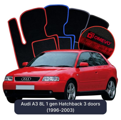 Velurové autokoberce OMEVO pro Audi A3 8L 1 gen Hatchback 3 dveře (1996-2003)