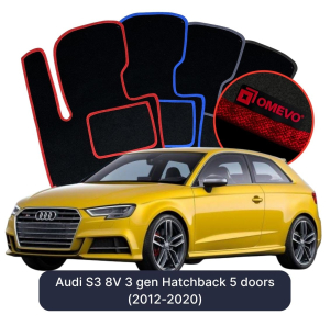 Velurové autokoberce OMEVO pro Audi S3 8V 3 gen Hatchback 5 dveří (2012-2020)
