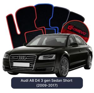 Velurové autokoberce OMEVO pro Audi A8 D4 3 gen Sedan Short (2009-2017)
