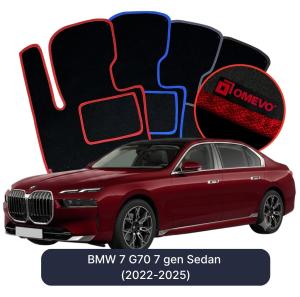 Velurové autokoberce OMEVO pro BMW 7 G70 7 gen Sedan (2022-2025)