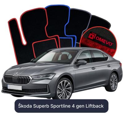 Velurové autokoberce OMEVO pro Škoda Superb Sportline 4 gen Liftback (2023-2026)