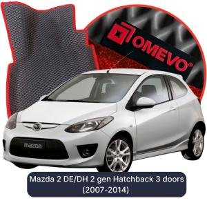OMEVO 5D Pro Koberečky do Mazda 2 DE/DH 2 gen Hatchback 3 dveří (2007-2014)