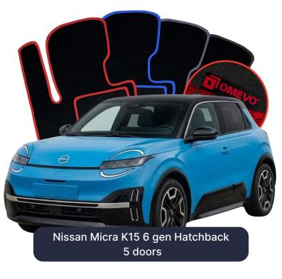 Velurové autokoberce OMEVO pro Nissan Micra K15 6 gen Hatchback 5 dveří (2025-2026)