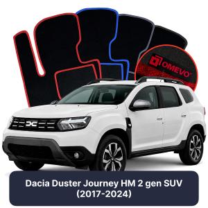 Velurové autokoberce OMEVO pro Dacia Duster Journey HM 2 gen SUV (2017-2024)