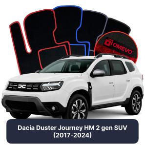 Velurové autokoberce OMEVO pro Dacia Duster Journey HM 2 gen SUV (2017-2024)