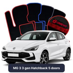 Velurové autokoberce OMEVO pro MG 3 3 gen Hatchback 5 dveří (2024-2025)