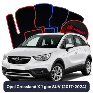 Velurové autokoberce OMEVO pro Opel Crossland X 1 gen SUV (2017-2023)