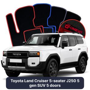 Velurové autokoberce OMEVO pro Toyota Land Cruiser 5 místný J250 5 gen SUV 5 dveří (2024-2025)