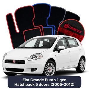 Velurové autokoberce OMEVO pro Fiat Grande Punto 1 gen Hatchback 5 dveří (2005-2012)