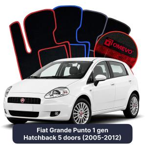 Velurové autokoberce OMEVO pro Fiat Grande Punto 1 gen Hatchback 5 dveří (2005-2012)