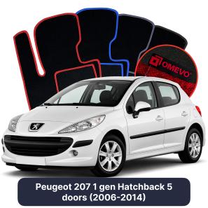 Velurové autokoberce OMEVO pro Peugeot 207 1 gen Hatchback 5 dveří (2006-2014)