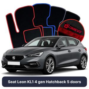Velurové autokoberce OMEVO pro Seat Leon KL1 4 gen Hatchback 5 dveří (2020-2025)