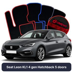 Velurové autokoberce OMEVO pro Seat Leon KL1 4 gen Hatchback 5 dveří (2020-2025)