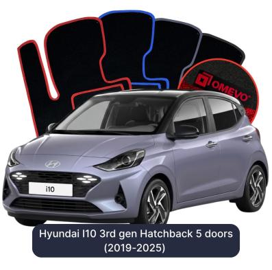 Velurové autokoberce OMEVO pro Hyundai I10 3. gen Hatchback 5 dveří (2019-2025)