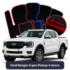 Velurové autokoberce OMEVO pro Ford Ranger 6 gen Pick-up 4 dveře (2022-2025)