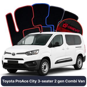 Velurové autokoberce OMEVO pro Toyota ProAce City 3-místný 2 gen KombiVan (2019-2025)