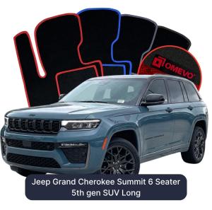 Velurové autokoberce OMEVO pro Jeep Grand Cherokee Summit 6 místný 5. gen SUV Long (2021-2026)