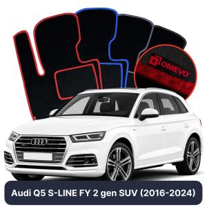 Velurové autokoberce OMEVO pro Audi Q5 S-LINE FY 2 gen SUV (2016-2024)
