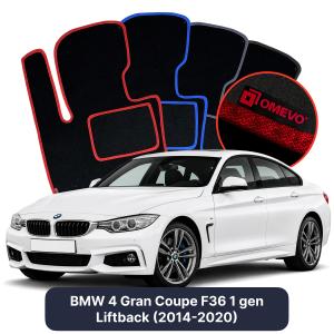 Velurové autokoberce OMEVO pro BMW 4 Gran Coupe F36 1 gen Liftback (2014-2020)