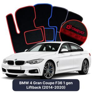 Velurové autokoberce OMEVO pro BMW 4 Gran Coupe F36 1 gen Liftback (2014-2020)