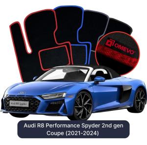 Velurové autokoberce OMEVO pro Audi R8 Performance Spyder 2. gen Kupé (2021-2024)