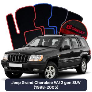 Velurové autokoberce OMEVO pro Jeep Grand Cherokee WJ 2 gen SUV (1998-2005)