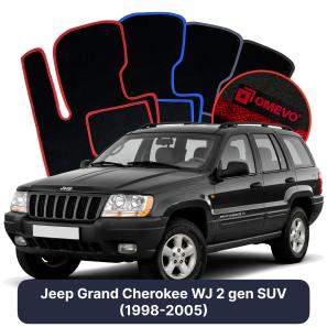 Velurové autokoberce OMEVO pro Jeep Grand Cherokee WJ 2 gen SUV (1998-2005)